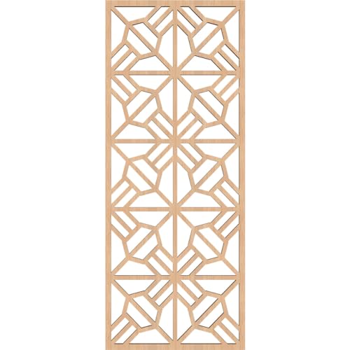 Image of 9 3 /8 inchW x 24 3 /8 inchH x 3 /8 inchT Auburn Decorative Fretwork Wood Wall Panels, Hickory