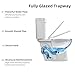 17.9 Inch ADA Two-Piece Toilet for Bathroom, Los Flexi Elongated Bowl & Comfort Height Toilet, Powerful Siphon Jet Flush 1.28 GPF, Tall Toilet With Convenience, Standard 12