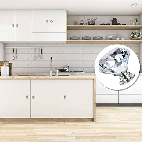 Puxador de Cristal Alto Brilho para Porta, Armário, Gaveta, Vidro, Móveis, Cozinha e Banheiro - Kit