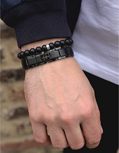 LUXAR Men's Titanium Link Bracelet | Solid Titanium Adjustable Bracelet Designed for Men | Explore The World of Luxar4