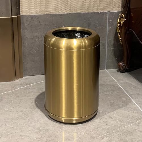 Caneca de basura redonda dorada pequeña para baño 8L miniatura 2
