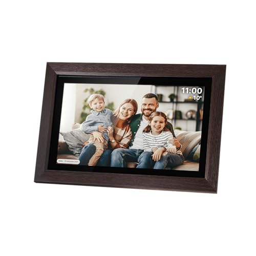 Cadre Photo Numérique Haute Résolution 1280x1080 avec finition bois KM1102-15