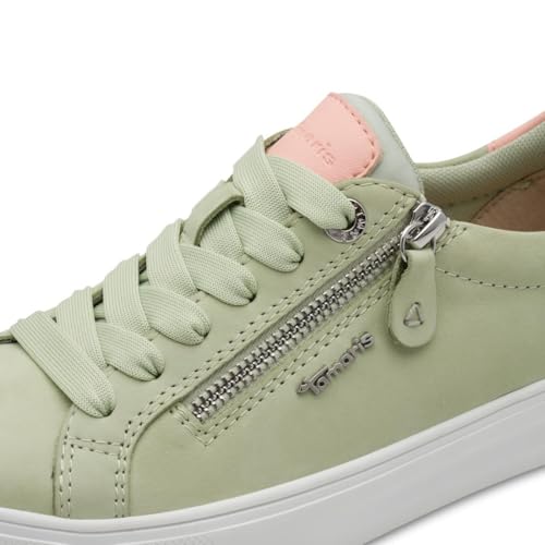 Tamaris Damen Wide Fit Damen Sneaker flach mit Reißverschluss Freizeit, grün (Mint), 37 EU – Ansicht 5