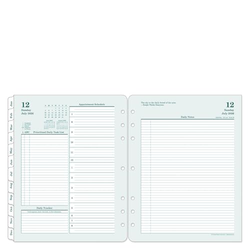 FranklinCovey - Original Ring-Bound Planner Refill - Two Page Per Day (Monarch Jul 2026 - Jun 2027)