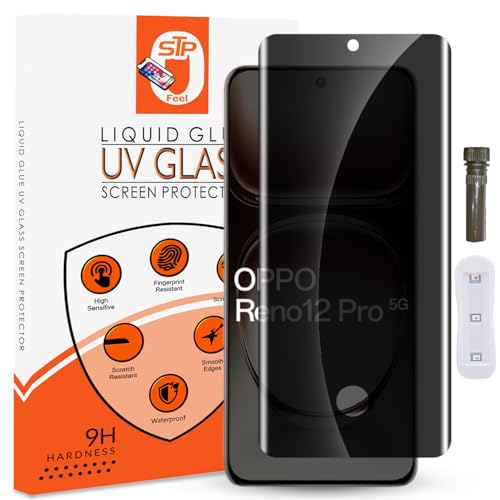 Image of UV Advanced Privacy Tempered Glass Screen Protector Guard Compatible for Oppo Reno 12 5G / Reno 12 Pro 5G (6.7 Inch, Pack of 1) Full Edge to Edge Coverage Anti-Spy /Anti-Peeping 9H Hardness