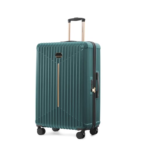 Image of Midnight Voyager Check-in Large 76cm | Trolley Bag Hard Case Polycarbonate, 4 Wheels 360 Degree Wheeling System Luggage, Suitcase for Travel, with Front Laptop Access (Moss Green)