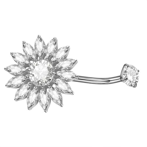 Piercing para ombligo de flores y aleación con textura para mujer