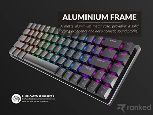 Image of Ranked G65 Guardian 65% | Full Aluminum Frame | Ultra Slim Hot Swappable Mechanical Gaming Keyboard | 68 Keys Multi Color RGB LED Backlit for PC /Mac Gamer (Black, Gateron Low Profile Red)