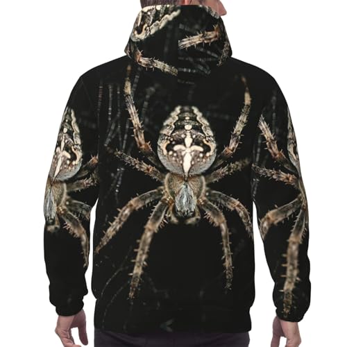 Pull à capuche athlétique homme sweat araignée effrayante pull col rond chaud xl 4x