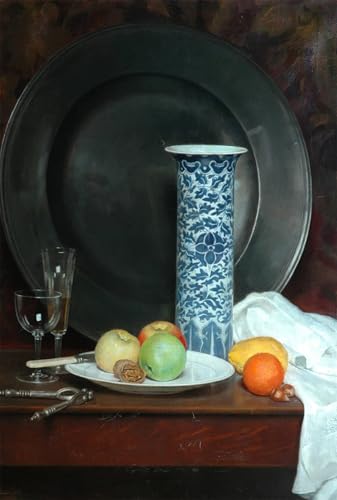Toile peinture murale nature morte Ernest Sichel tableau abstrait 60x90cm
