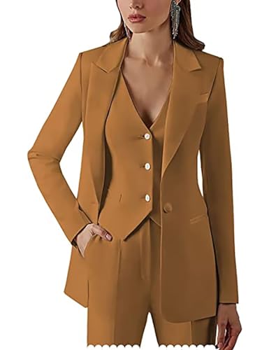 Dowbins Women's Slim Fit Blue Solid 3-Piece Suit Set