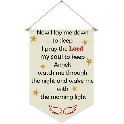 Christian Banner for Kids Room Bible Verse for Nursery Hanging Pennant Flag Inspirational Wall Sign Gift for Boys Girls Religious Banner Flag for Bedroom Playroom Christmas Birthday Gifts