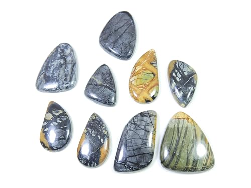 Jaspe Picasso cabochon fantaisie lot de 9 pierres pour créer vos bijoux bohèmes