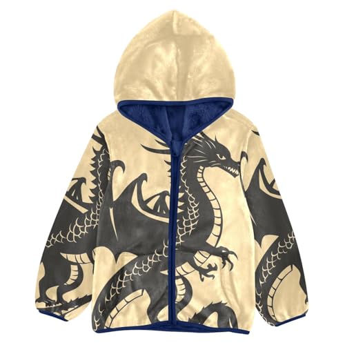 Mythical Dragon Girls Fleece Jacket Girls Fall Jacket Girls Zip Up Hoodie Girls Sherpa Jacket 2-10T