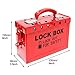 WISAMIC Group Lockout Tagout Lock Box: with 13 Slots Portable Safety Lockout Box Steel Red