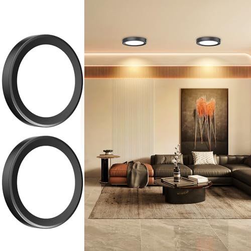 El Mejor Listado de Plafones para el cuarto de baño los mejores 10. 40 HORKEY - Lámparas para Recámara 15cm 3000K 12W Paquete de 2, Lámpara de Techo LED para Baño, Redonda Plafon Modernas para Cocina/Pasillo/Armario/Baño/Sala (Luz...