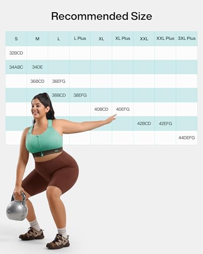 Image of High Impact Zip Front Adjustable Sports Bra No Bounce Criss Cross Plus Size Bras for Women Workout Running