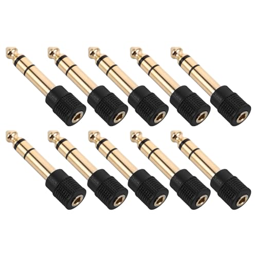 Adaptador de audio estéreo con conector macho y hembra para auriculares micrófono y altavoces pack de 10