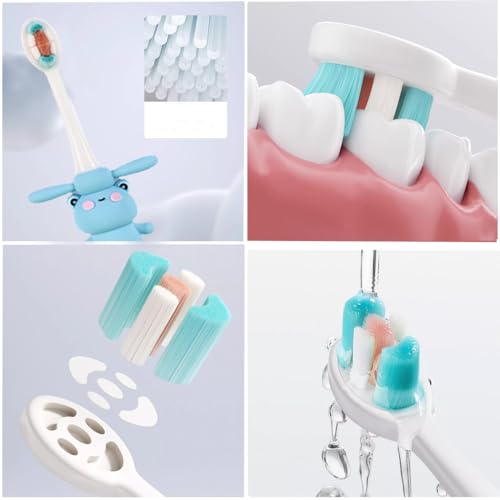 Image of Baby Bucket 3D Cartoon Soft Bristles Toothbrush for Toddlers and Babies -3 Yr+-(SkyBlue)