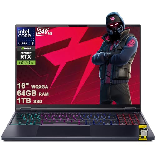 Image of Acer Predator Helios Neo 16 AI Gaming Laptop 16 inch 2560x1600 IPS 240Hz (100% DCI-P3) Intel 24-core Ultra 9 275HX 64GB RAM 1TB SSD GeForce RTX 5070 Ti (Up to 992 AI Tops) Win11Pro ICP Acc