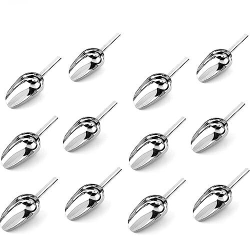 Pack of 12 Stainless Steel Scoop for Bars, Restaurants, Home, Ice, Candy, Dry Goods, Popcorn, Small Scooper 6oz