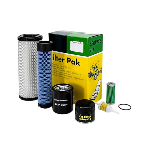 Hedie Air Filter Maintenance Kit Fit for John D 2025R(2013-2018) 1025R(-2017) 2 Series Compact Tractors Hydraulic Oil Filter Fuel Filter Replacement(LVA21036 Kit)