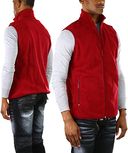 ToBeInStyle Men's Zip Up Sleeveless High Collar Polar Fleece Vest3