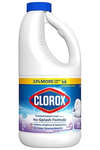 Clorox Splash-Less Bleach Concentrated Formula Lavender Scent 40 Ounce Bottle - Pack of 2 (Package May Vary)