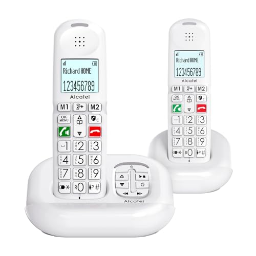 ALCATEL XL685 Voice Duo - Téléphone Fixe Sans Fil DECT Senior Format XL Avec Répondeur - Écran Haute Lisibilité - Grandes Touches - Audio Boost - Mains...