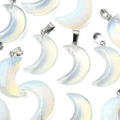 5pcs-Opalite Moon Charms