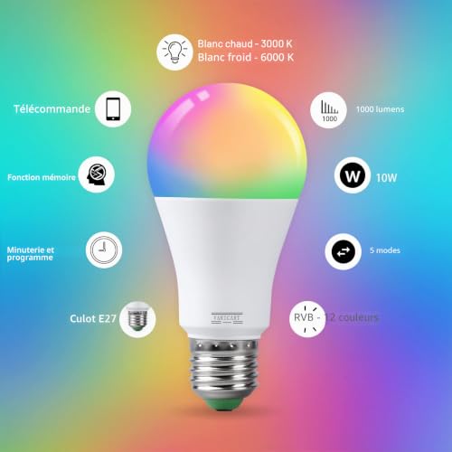Ampoule LED couleur E27 pour supprimer la fatigue visuelle avec l'éclairage dimmable - 3