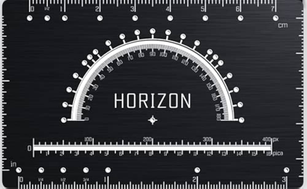 Amazon | ホライゾン カード型定規 定規 分度器 コンパス