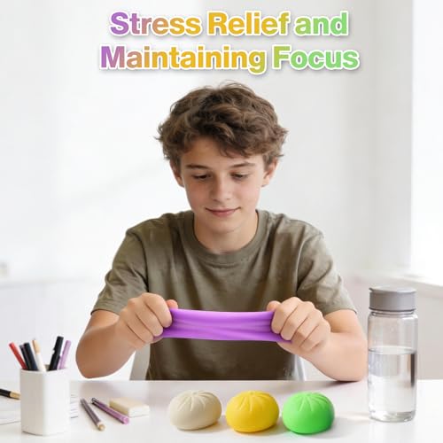 Image of Squishy Dumpling Sensory Toys Mystery Dumpling Squishy Stress Relief Fidget Easter Gifts for Kids & Adults Anxiety Relief Squeeze Toy for Boys and Girls Easter Basket Stuffers for Teens (Purple)