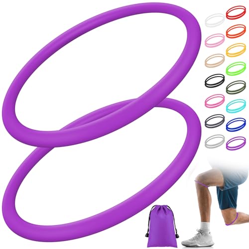 Image of Foilswirl Silicone Patella Knee Band for Basketball Patella Tendon Support Knee Pain Running Tendon Brace Support Strap(2,Purple,M)