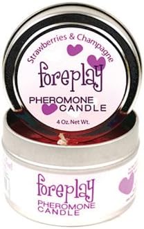 Foreplay Pheromone Candle Strawberries and Champagne 4 Ounce