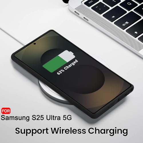 Image of TheGiftKart Liquid Silicone Back Cover Case for Samsung Galaxy S25 Ultra 5G | Soft Micro-Fibre Lining Inside | Camera & Screen Protection | Shockproof Case for Samsung S25 Ultra (Silicone, Black)