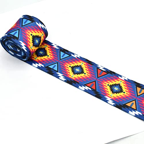 1.5" Elastic Ribbon Polyester Stripe Flag Webbing Cotton Purse Strap Elastic Band Dog Collar Sewing Hanging Belt Decractions 1-Yard (H) #TOP4