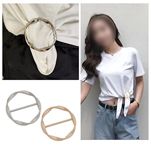 Create idea 6PCS T-Shirt Clips Elegant Silk Scarf Ring Clips Neckerchief Buckle Clothes Tie Clips Metal Wrap Holder for Silk Neckerchief Clothing Accessories 6 Colours - Image 4