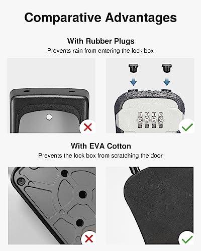 Puroma LB231 Lock Box, Key Lock Box Wall Mount & Portable Combination Lockbox thumb #4