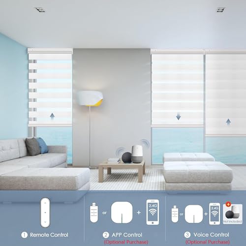 Motorized Zebra Blinds with Remote Control for Windows