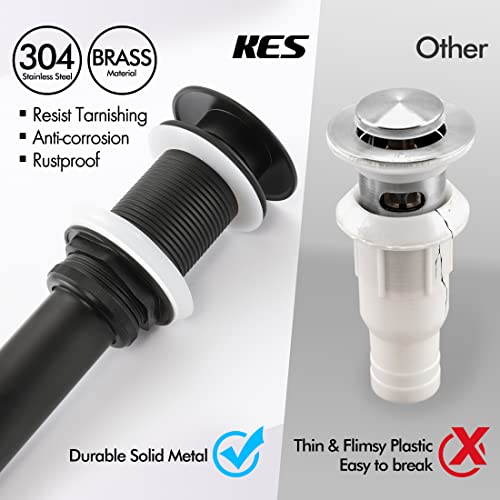 Kes Ceramic Vessel Sink And Bathroom Sink Drain Strainer & Bathroom Faucet, Bvs124+S2008D-Bk+L3158Alf-Bk #TOP2