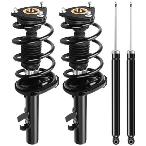 SCITOO - 2Pcs Front Complete Struts Spring Assembly + 2Pcs Rear Shock Absorbers Fits 2012-2013 for Ford Focus Full Set Front Rear Complete Struts with 172523 349194 - Set of 4