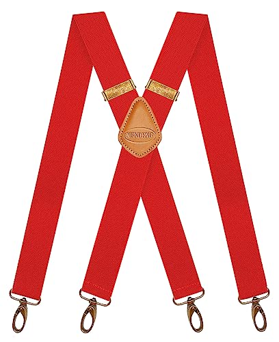 Image of MENDENG Suspenders for Men Heavy Duty Swivel Hooks Retro X-Back Adjustable Brace