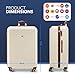 LUGG - Jetset 28 Inch Large Suitcase – Lightweight Hard Shell Luggage with TSA Lock – Water-Resistant ABS Spinner Suitcase – 4 Wheels – 75x49x29cm Travel Bag- Cream/Brown
