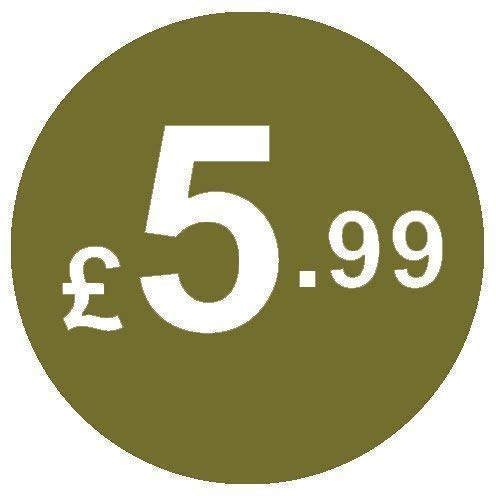 from 99p to £10 - Pack of 200 Gold 20mm Price Stickers/Sticky Labels - 40 Different Prices to Choose from (Gold £5.99)