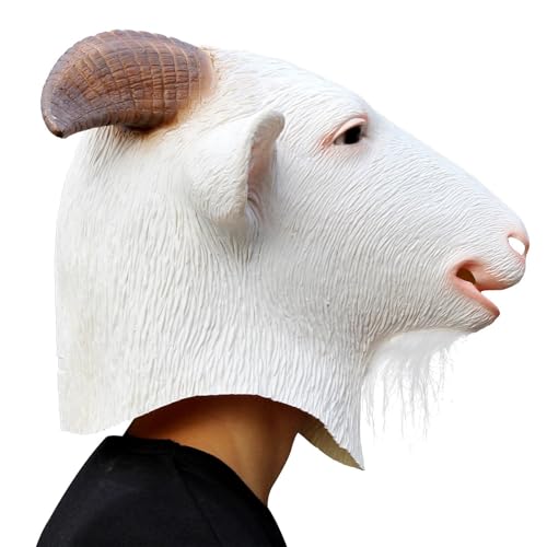 CreepyParty Goat Mask for Adults, Natural Latex Goat Costume Mask for Halloween Parties and Cosplay by CreepyParty - Image 2