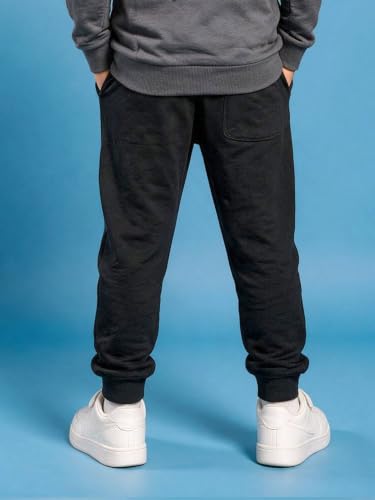 Image of KiddoPanti Boys Solid Fleece Track Pants | Cotton Poly Fleece Fabric | Ankle Length Bottom Rib | 2 Front Patch Pocket | Elastic Waist & Drawcord | Jogger Track Pants for Boys