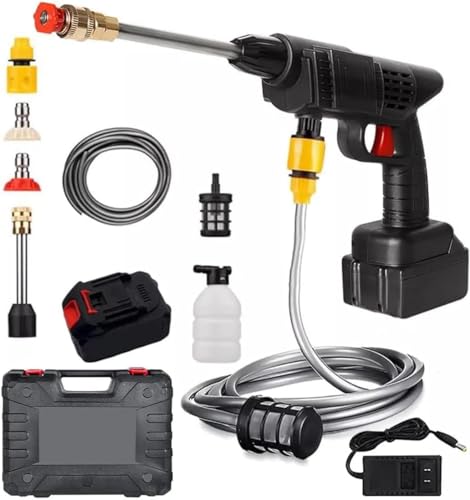 Hidrolavadoras, Tools UNIFULL Hidrolavadora Inalambrica,Hidrolavadora Portatil (1 Batería),Pistola de Agua a Presion para Lavar Coches, Pisos y Riego de Jardín etc