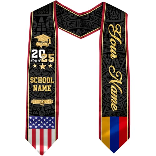 Godashop Armenia Graduation Stole, Customizable Armenia Flag Graduation Sash 2025, Unisex-Adults