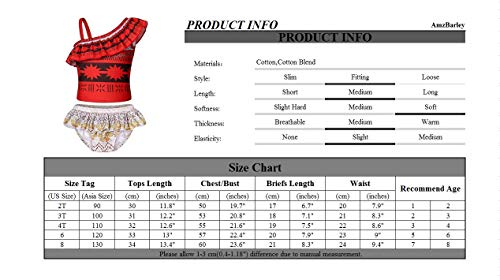 Image of AmzBarley Girls Swimwear 2 Pieces Bathing Suit Ruffle One Shoulder Swimsuits Bikini Set Swimming Skirts